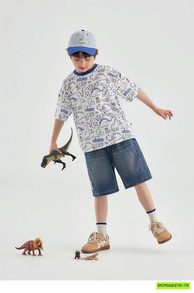 ÁO THUN IN KHỦNG LONG VIỀN CỔ