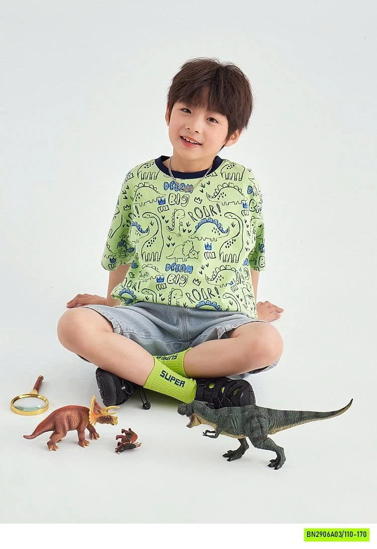 ÁO THUN IN KHỦNG LONG VIỀN CỔ