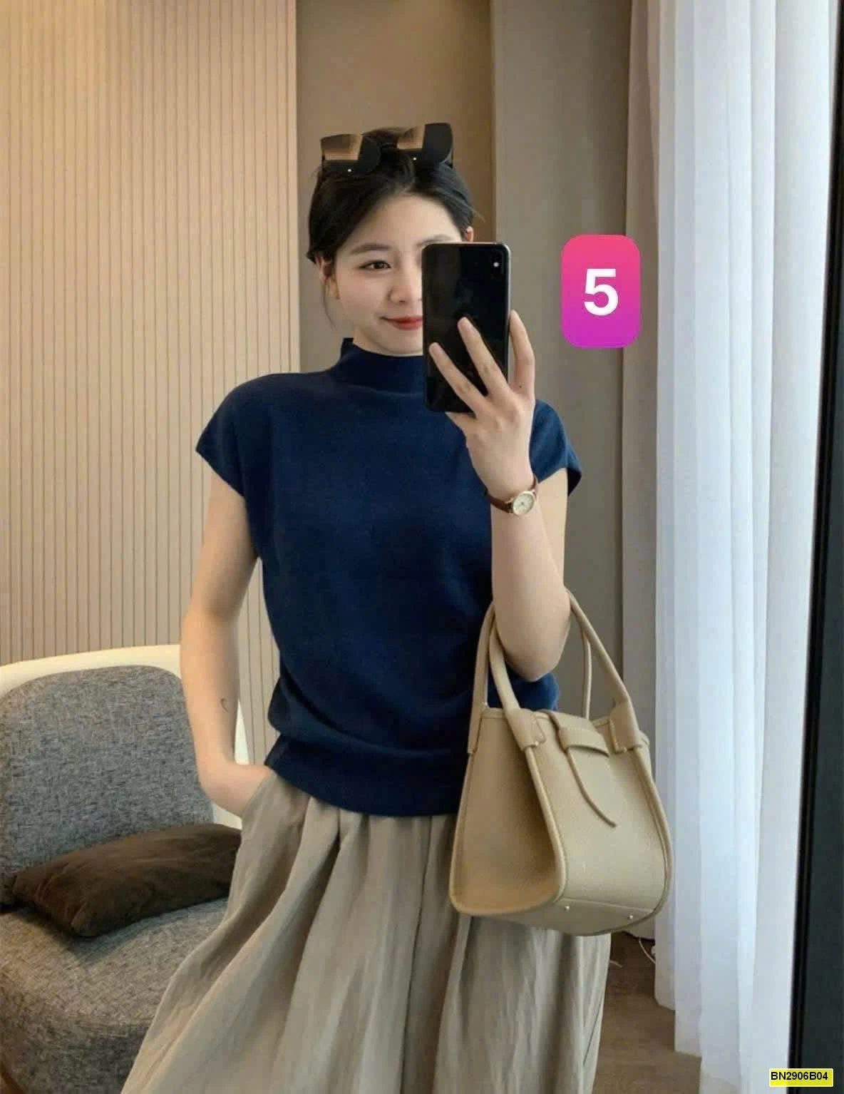 ÁO TAY CỘC CỔ RÙA INBLUE