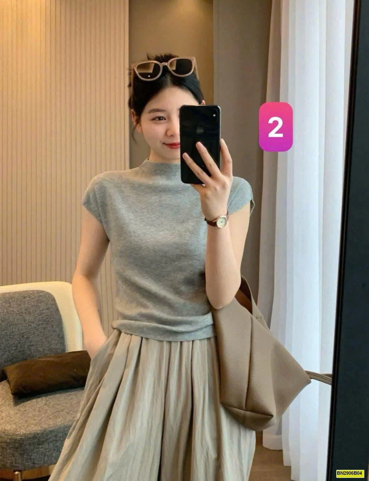 ÁO TAY CỘC CỔ RÙA INBLUE