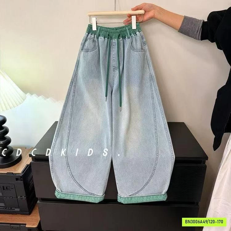 SÉT ÁO KẺ MIX JEANS BAGGY BT