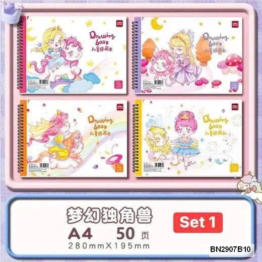 SET 4 QUYỂN VỞ VẼ A4 HÃNG DELI