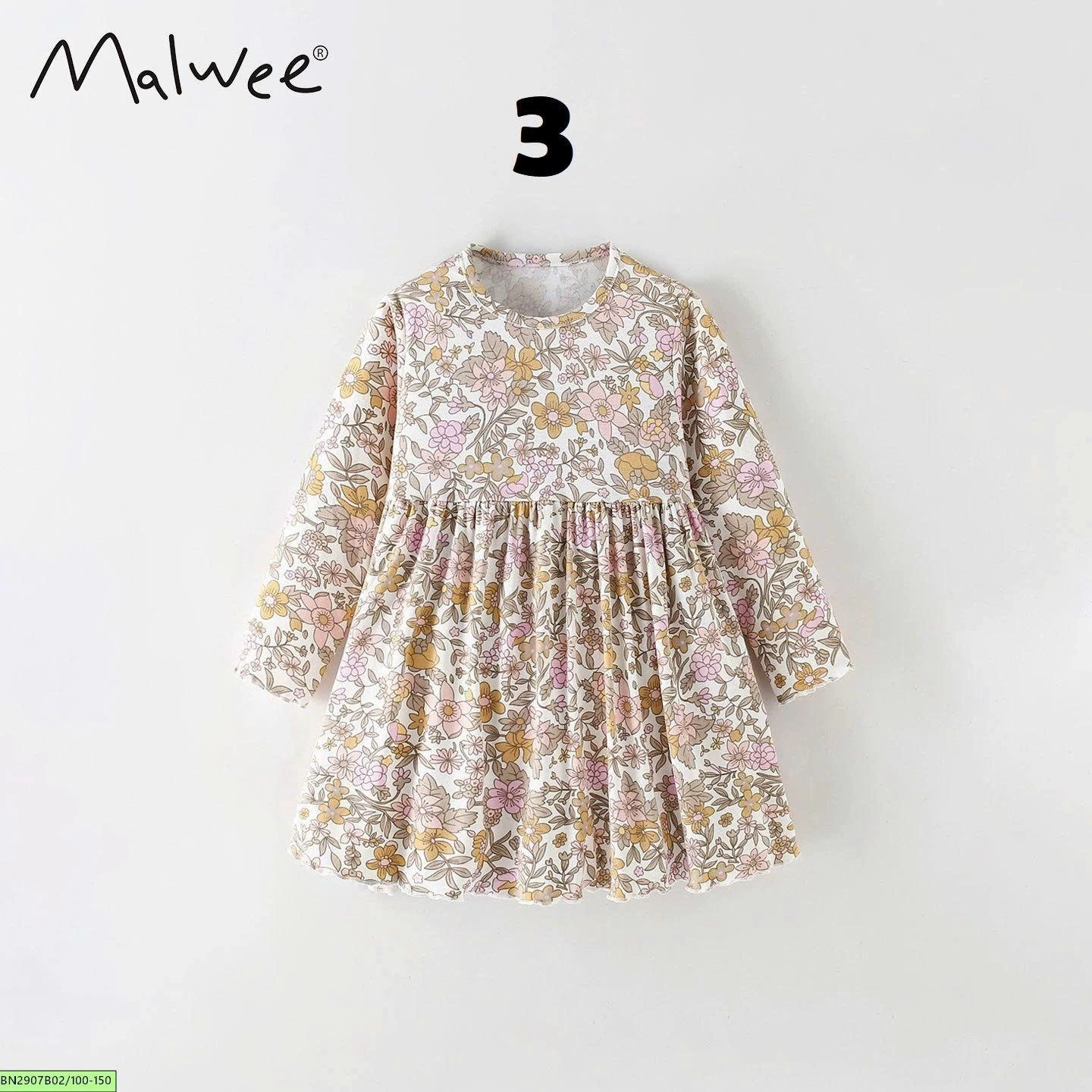BST ĐẦM COTTON DÀI TAY MALWEE
