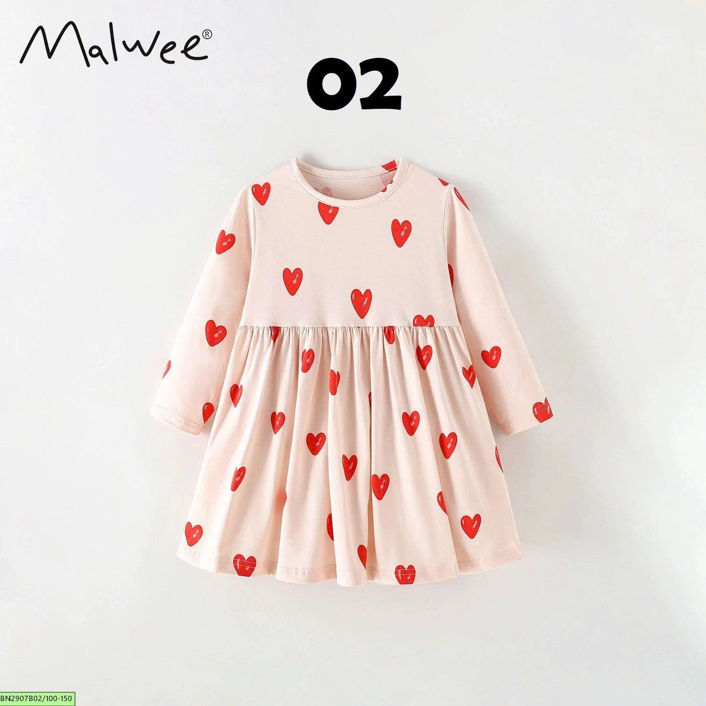 BST ĐẦM COTTON DÀI TAY MALWEE
