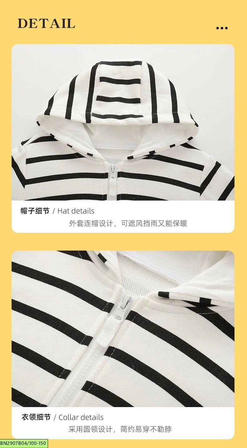 ÁO KHOÁC NỈ KẺ NGANG MALWEE
