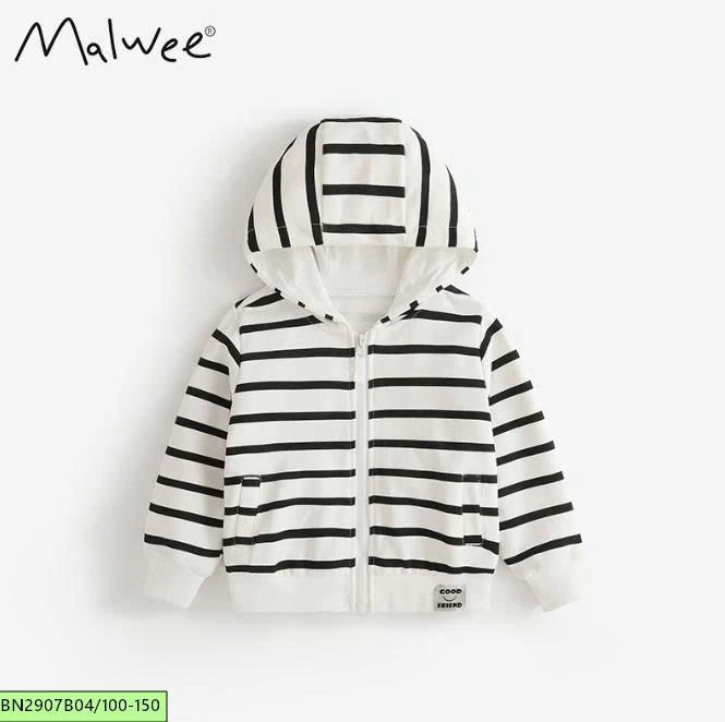 ÁO KHOÁC NỈ KẺ NGANG MALWEE