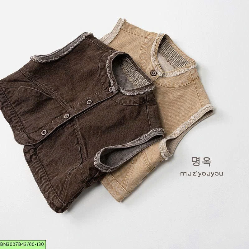 ÁO GILE JEAN HÀN QUỐC TONE NÂU