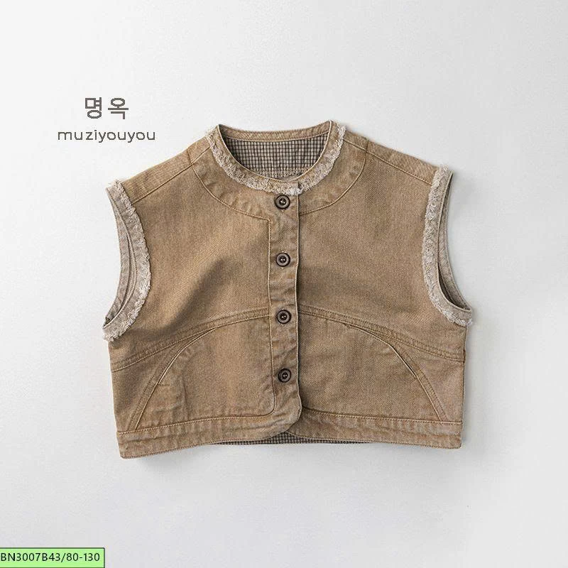 ÁO GILE JEAN HÀN QUỐC TONE NÂU
