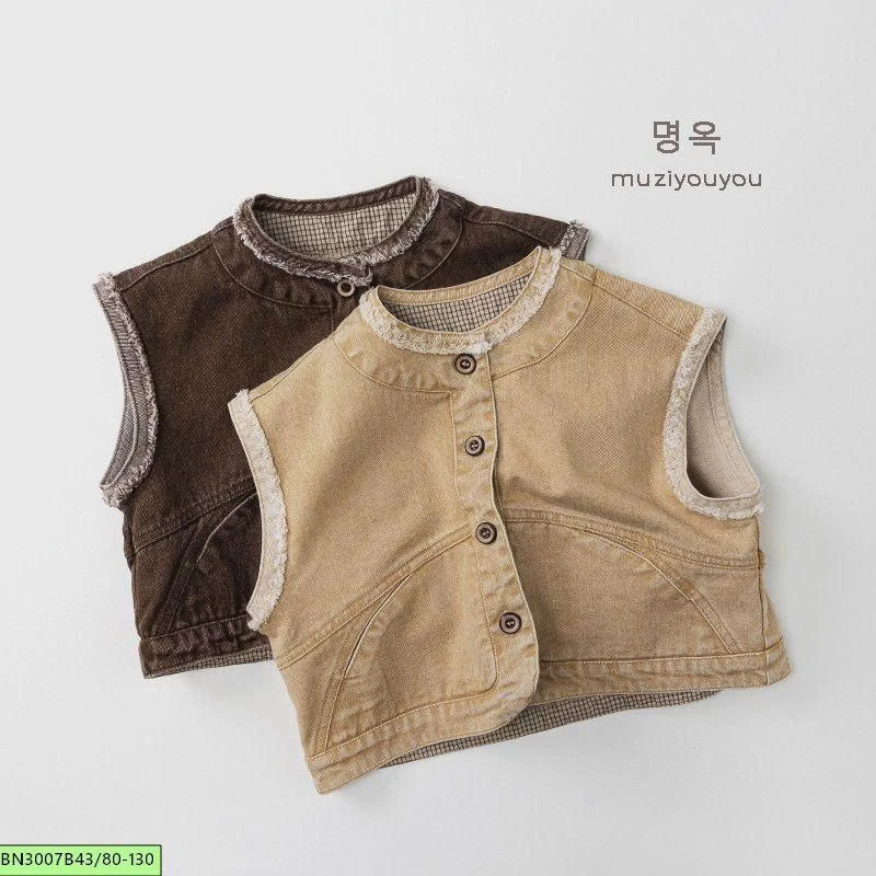 ÁO GILE JEAN HÀN QUỐC TONE NÂU