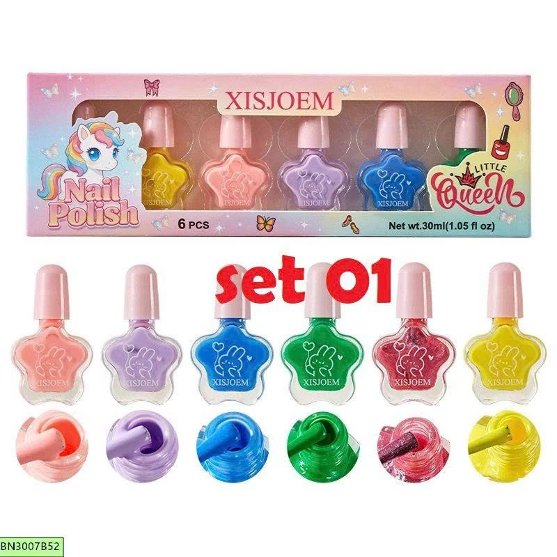 SÉT 6 LỌ SƠN MÓNG TAY CHO BÉ