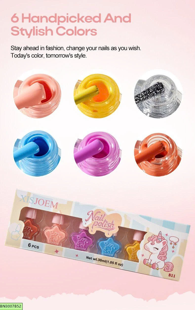SÉT 6 LỌ SƠN MÓNG TAY CHO BÉ