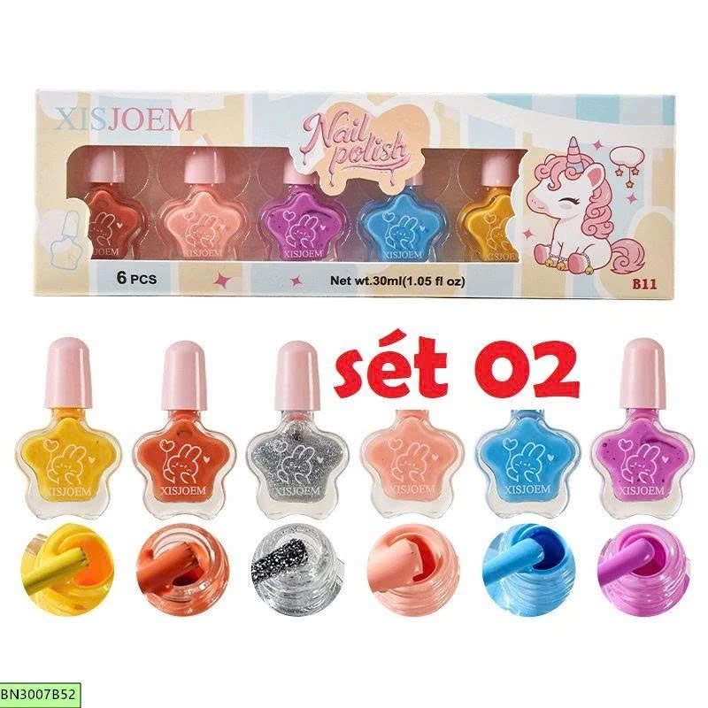 SÉT 6 LỌ SƠN MÓNG TAY CHO BÉ