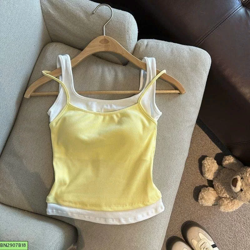 ÁO COTTON 2 DÂY 2 LỚP NỮ