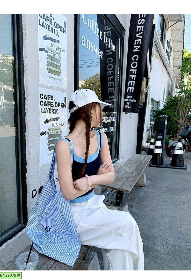 ÁO COTTON 2 DÂY 2 LỚP NỮ