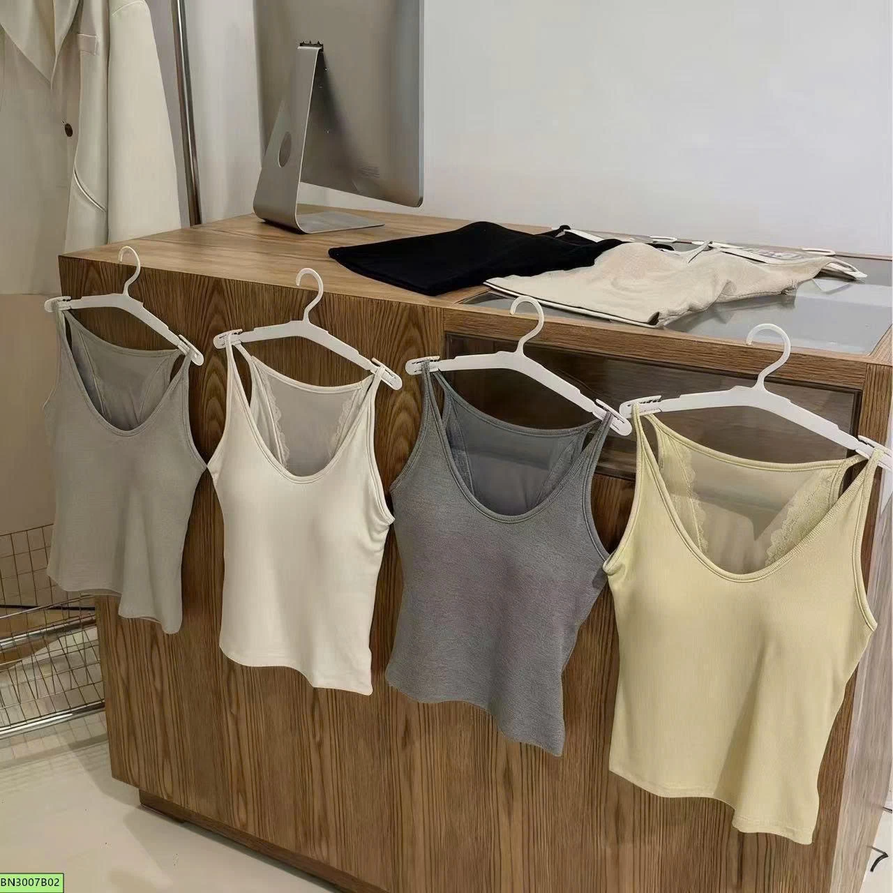 ÁO 2 DÂY COTTON VIỀN REN LƯNG