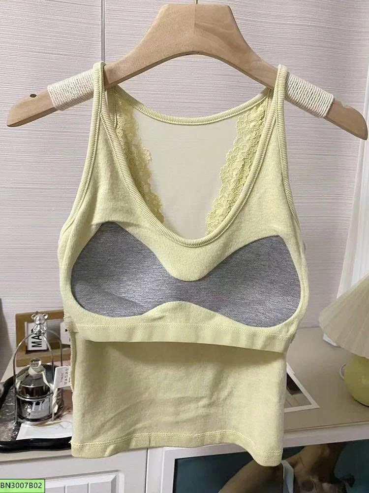 ÁO 2 DÂY COTTON VIỀN REN LƯNG