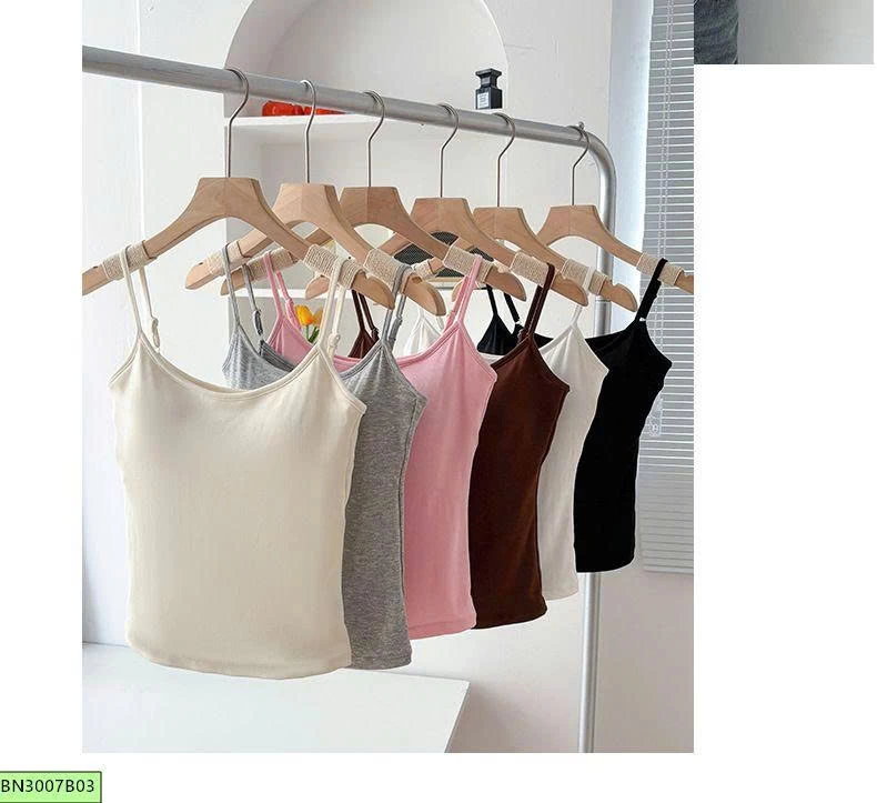 ÁO 2 DÂY COTTON KÈM ĐỆM NÂNG NGỰC