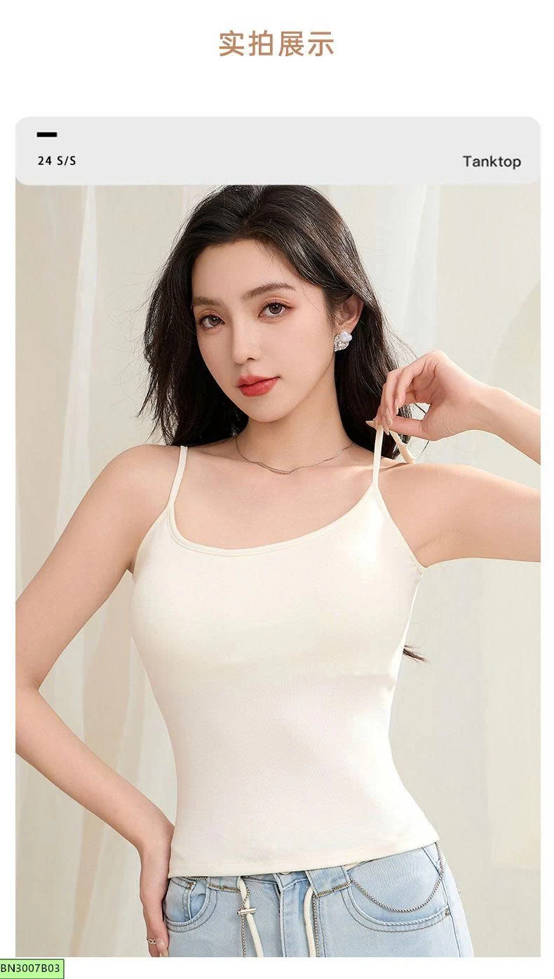 ÁO 2 DÂY COTTON KÈM ĐỆM NÂNG NGỰC