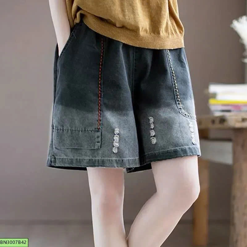 QUẦN SHORT JEAN TÚI CHỈ NỔI