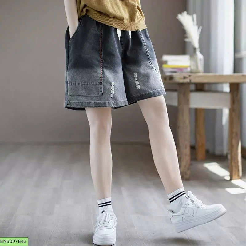 QUẦN SHORT JEAN TÚI CHỈ NỔI