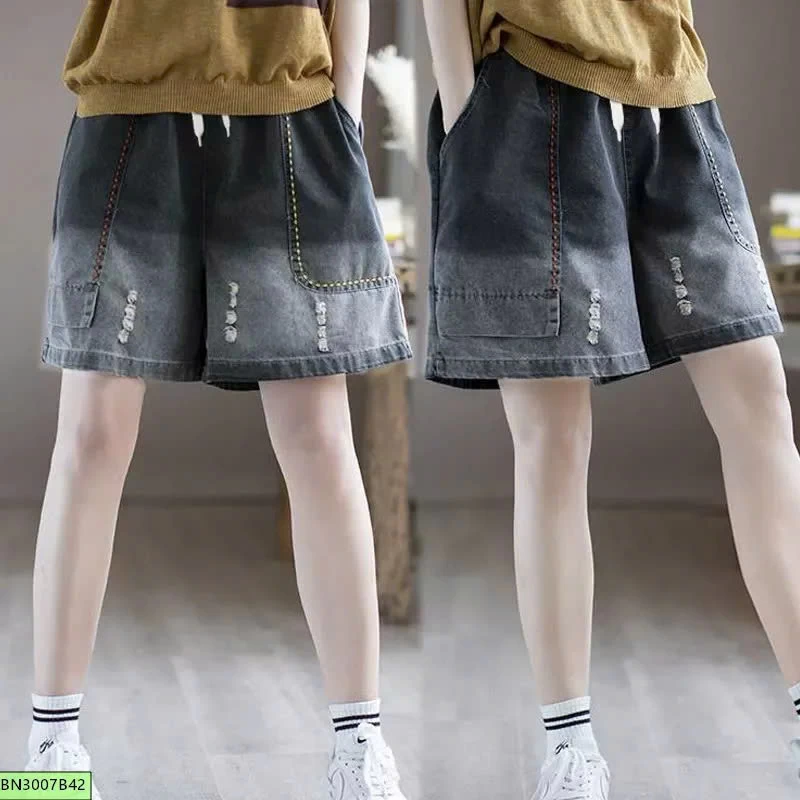 QUẦN SHORT JEAN TÚI CHỈ NỔI