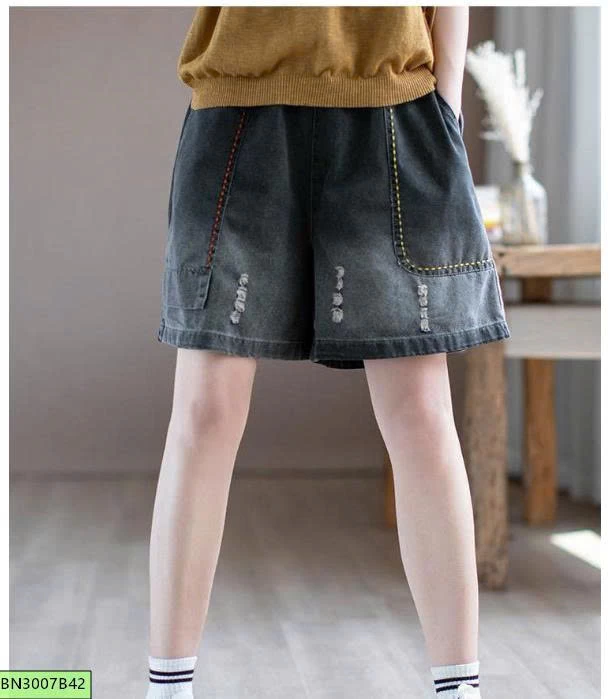 QUẦN SHORT JEAN TÚI CHỈ NỔI
