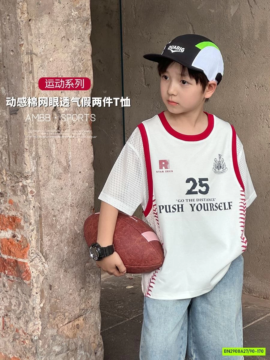 ÁO THUN BÓNG RỔ TAY LƯỚI 25D139 AMBB