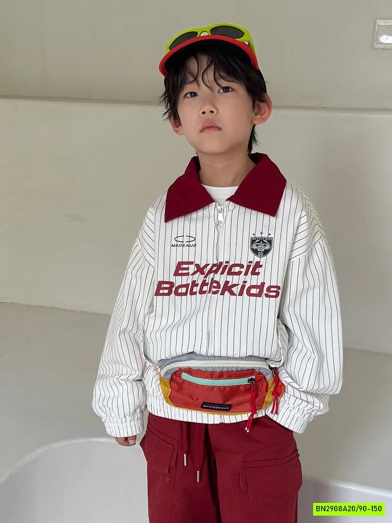 KHOÁC GIÓ SỌC CỔ PHỐI MÀU ĐỎ