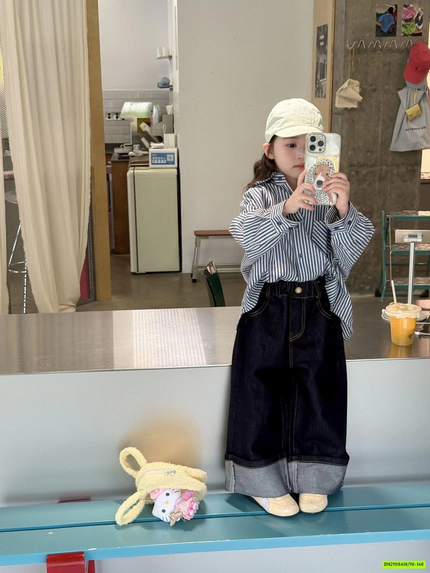 SƠ MI SỌC OVERSIZE MIX JEANS SUÔNG