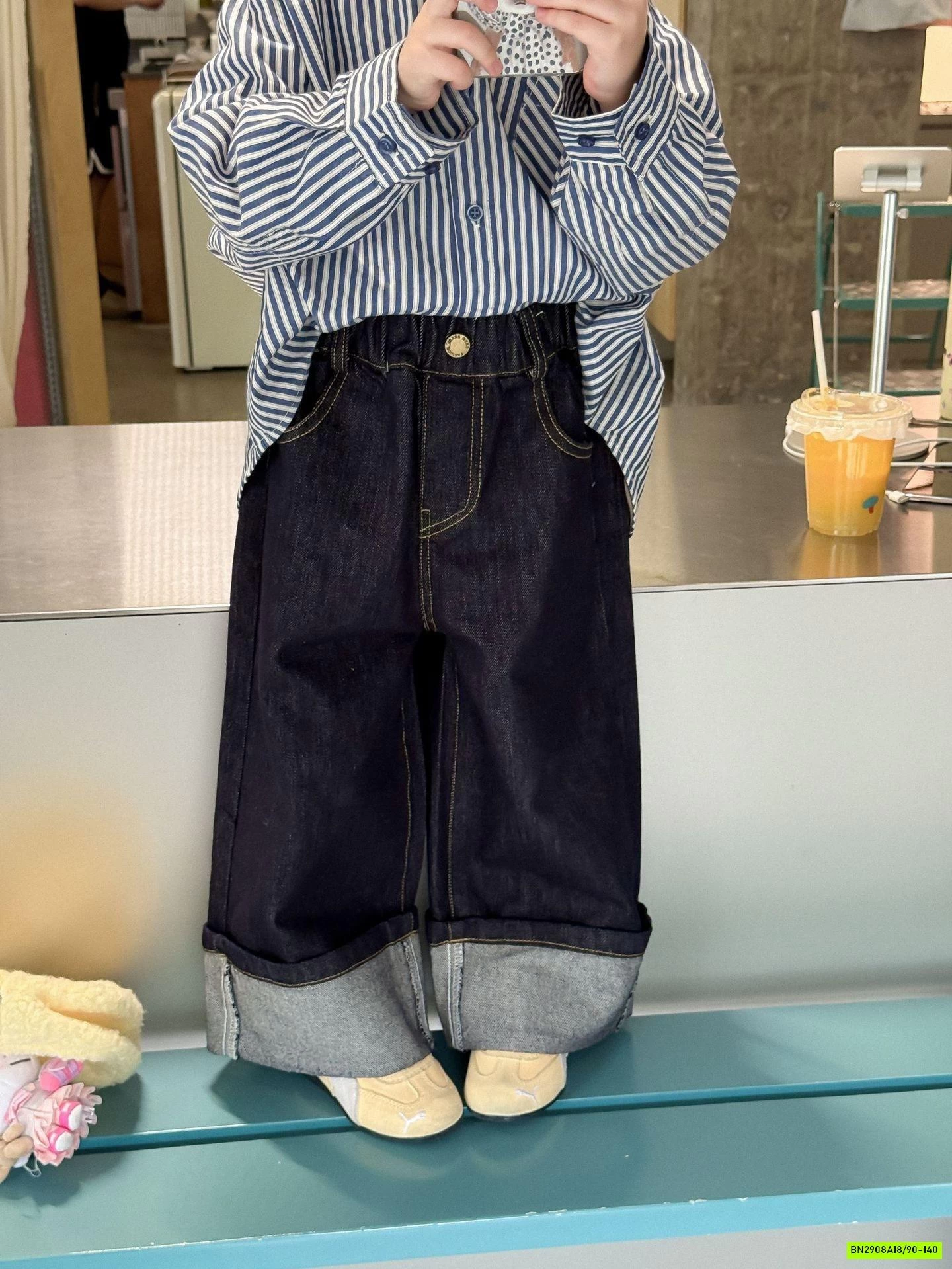 SƠ MI SỌC OVERSIZE MIX JEANS SUÔNG