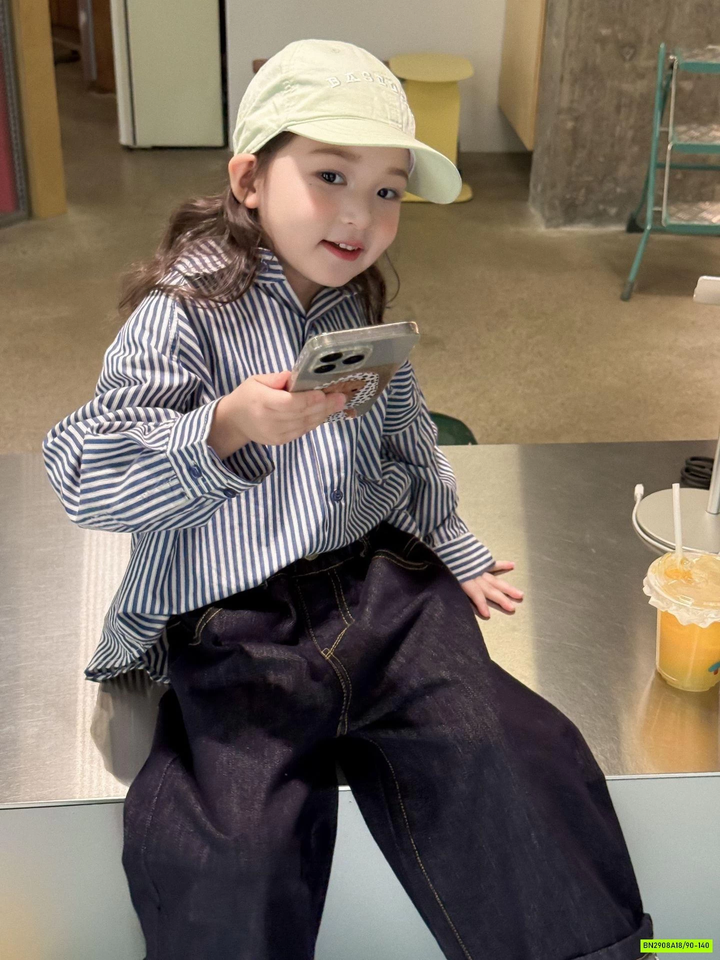 SƠ MI SỌC OVERSIZE MIX JEANS SUÔNG