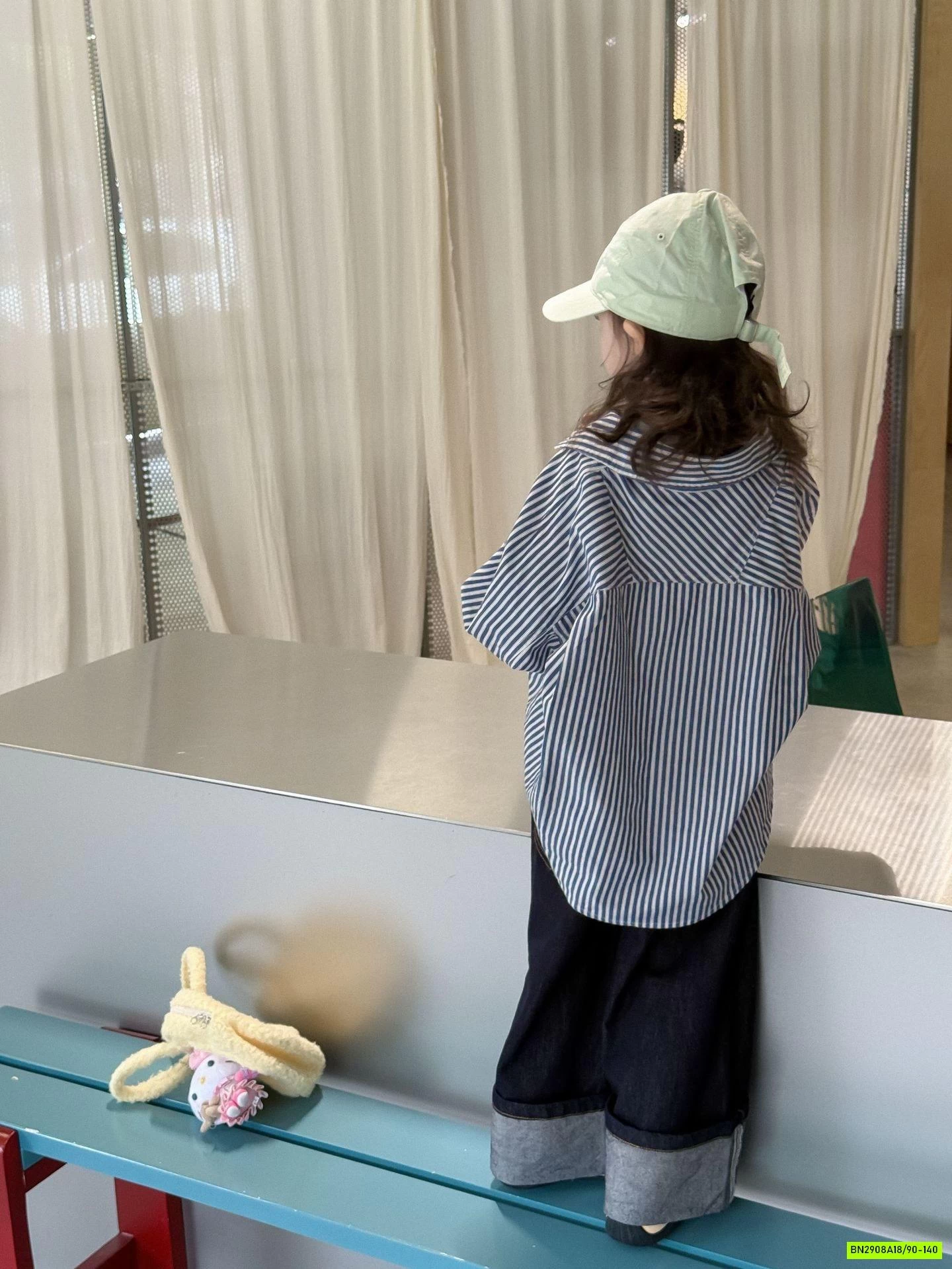 SƠ MI SỌC OVERSIZE MIX JEANS SUÔNG