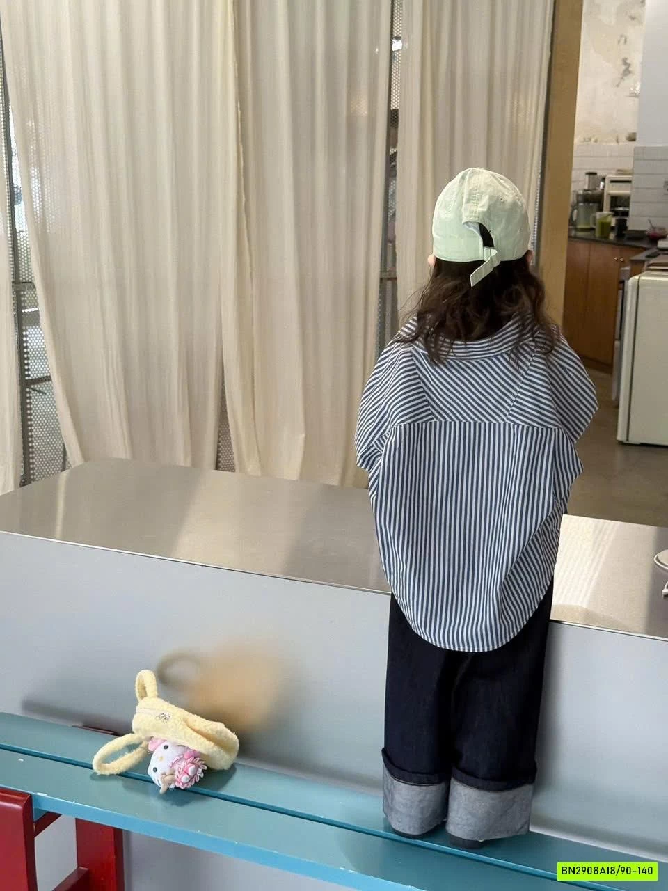 SƠ MI SỌC OVERSIZE MIX JEANS SUÔNG