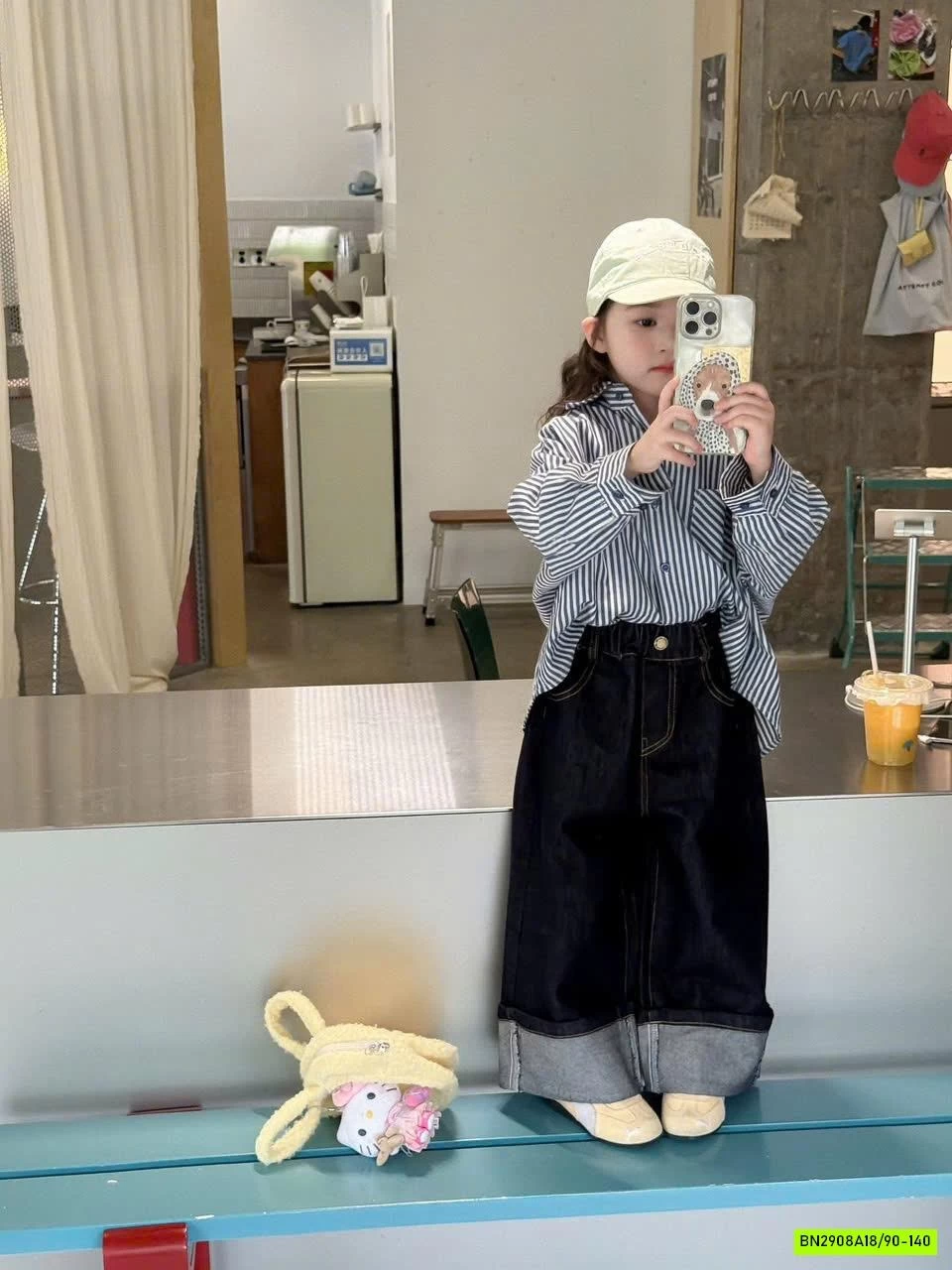 SƠ MI SỌC OVERSIZE MIX JEANS SUÔNG