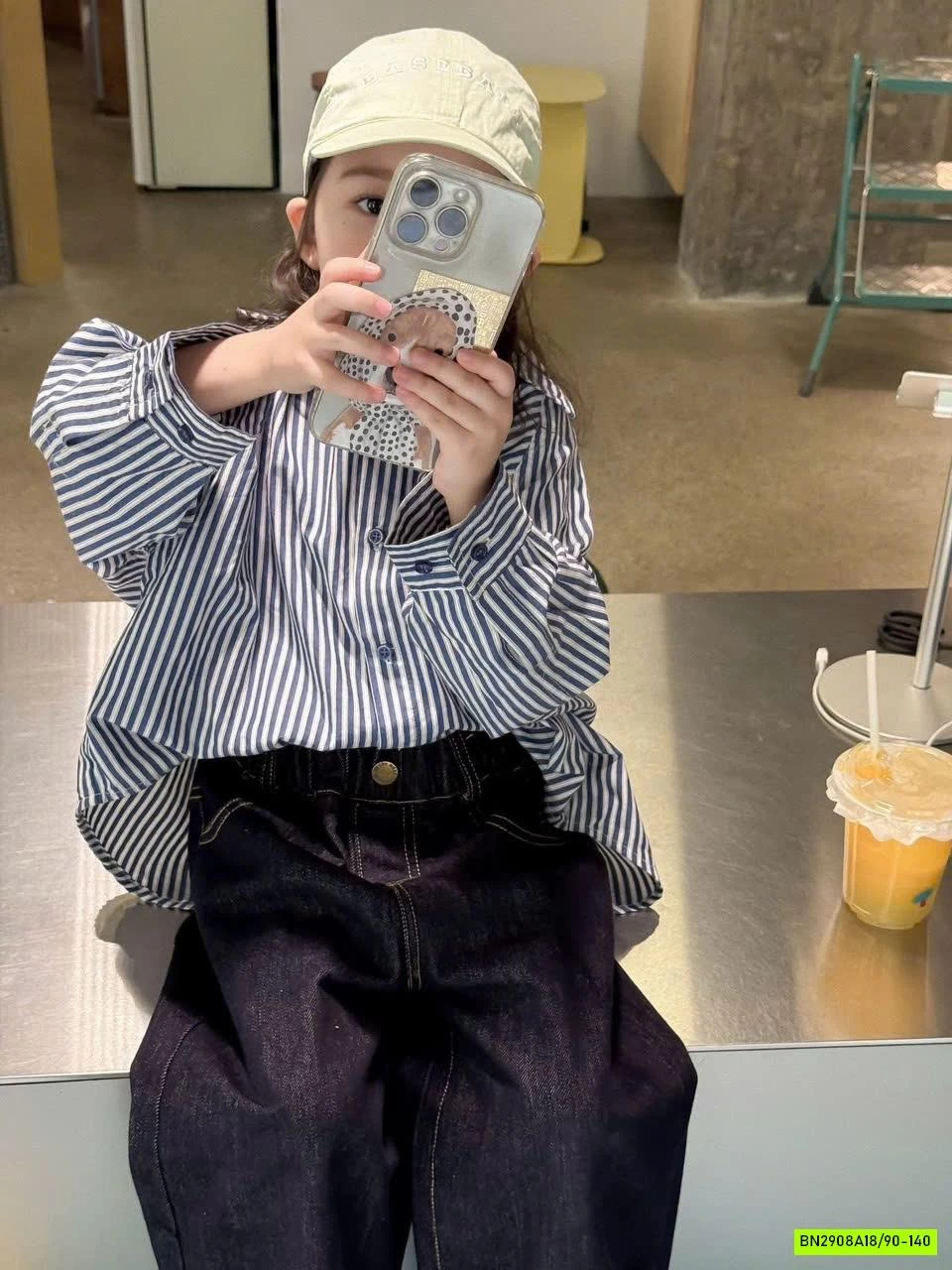 SƠ MI SỌC OVERSIZE MIX JEANS SUÔNG