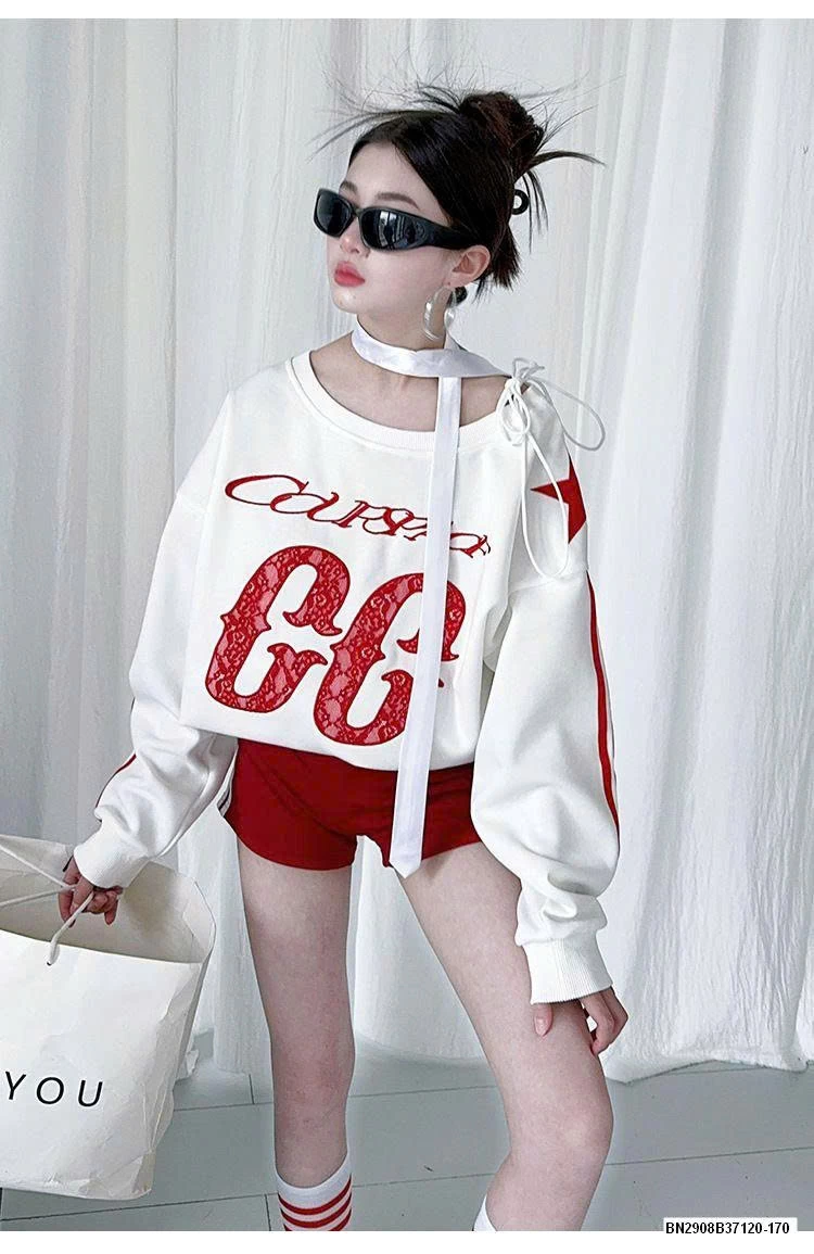 SÉT ÁO NỈ CÁ TÍNH DÁNG RỘNG MIX QUẦN SHORT ĐỎ