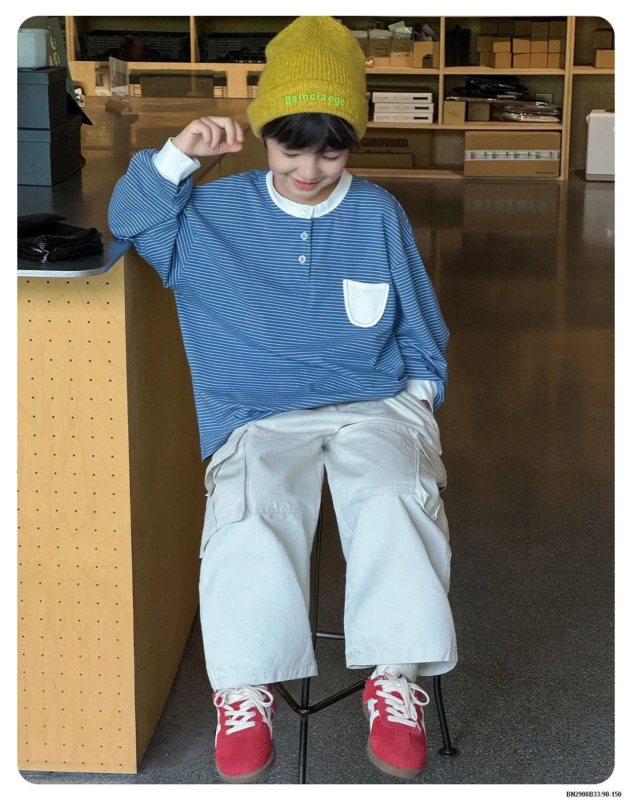 ÁO THUN XANH KẺ NHỎ AOAOKID