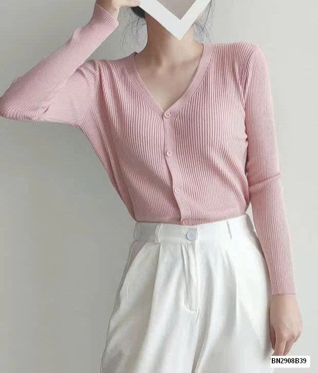 ÁO CARDIGAN NỮ CỔ V