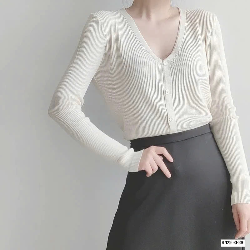 ÁO CARDIGAN NỮ CỔ V