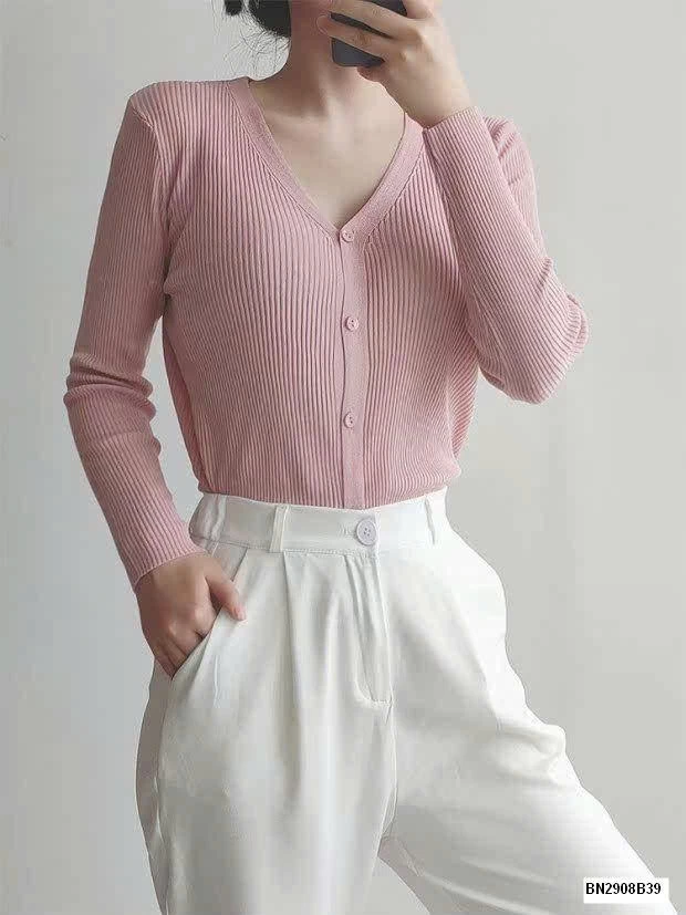 ÁO CARDIGAN NỮ CỔ V