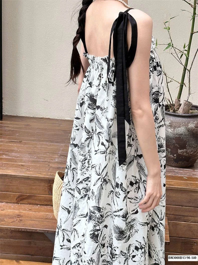 ĐẦM  2 DÂY HỌA TIẾT HOA LÁ