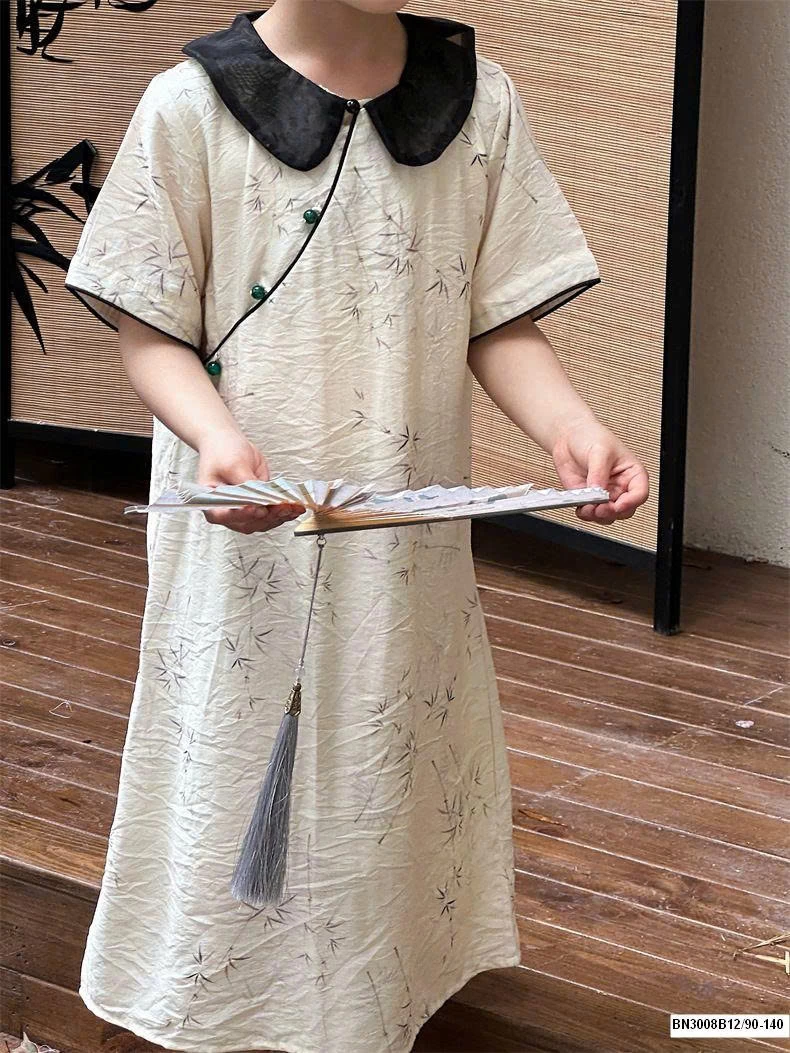 ĐẦM VẢI THÔ  SƯỜN XÁM CỔ SEN