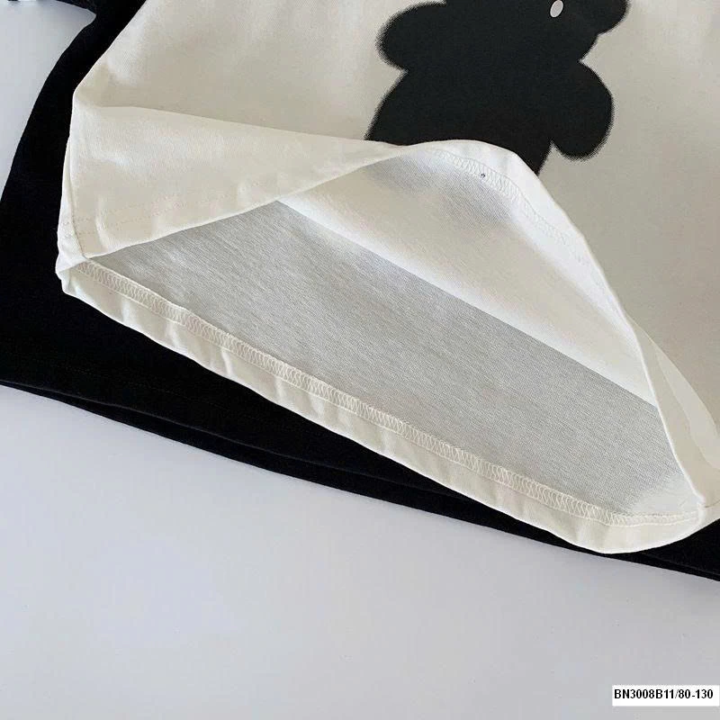 ÁO THUN GẤU TAY KẺ