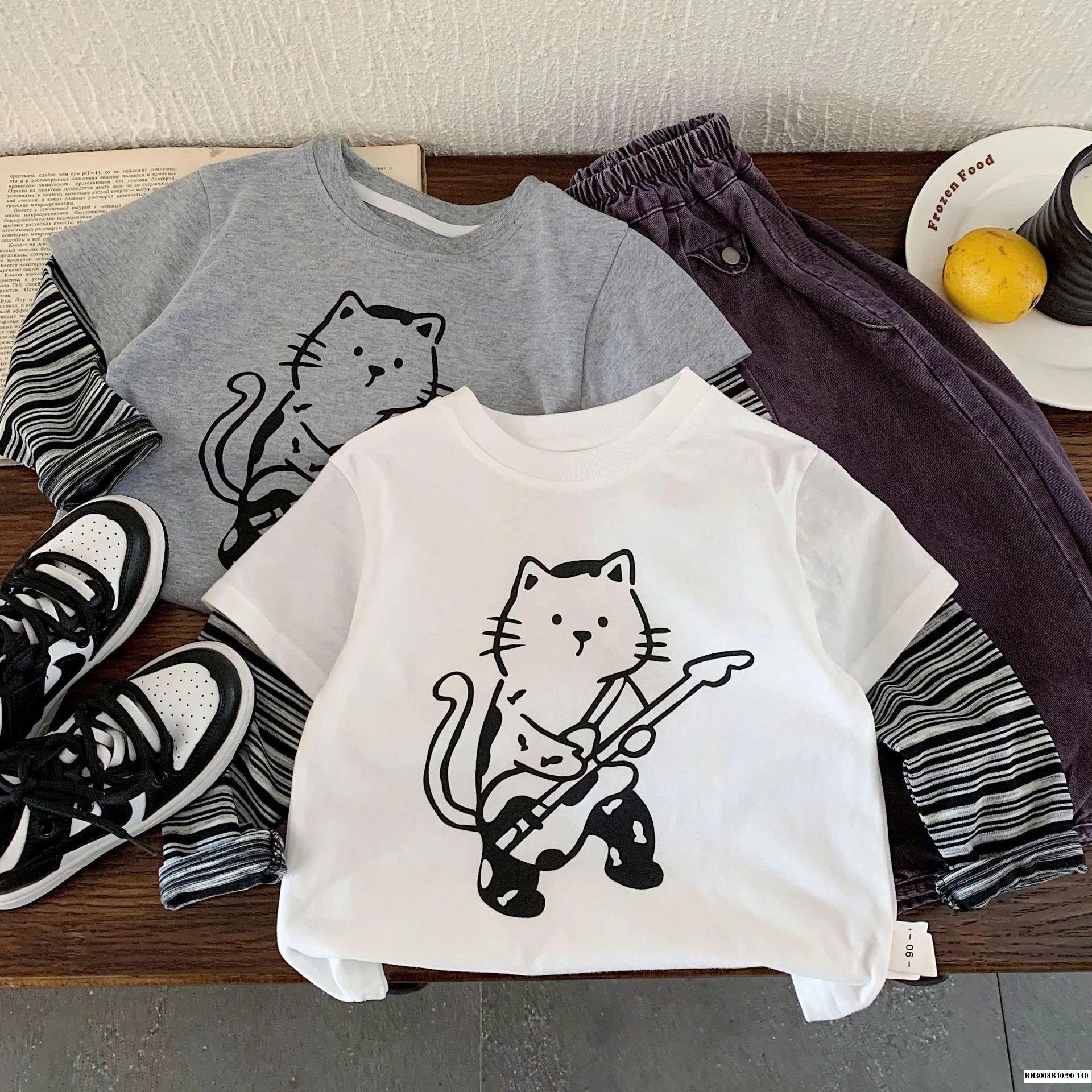 ÁO THUN MÈO TAY NỐI