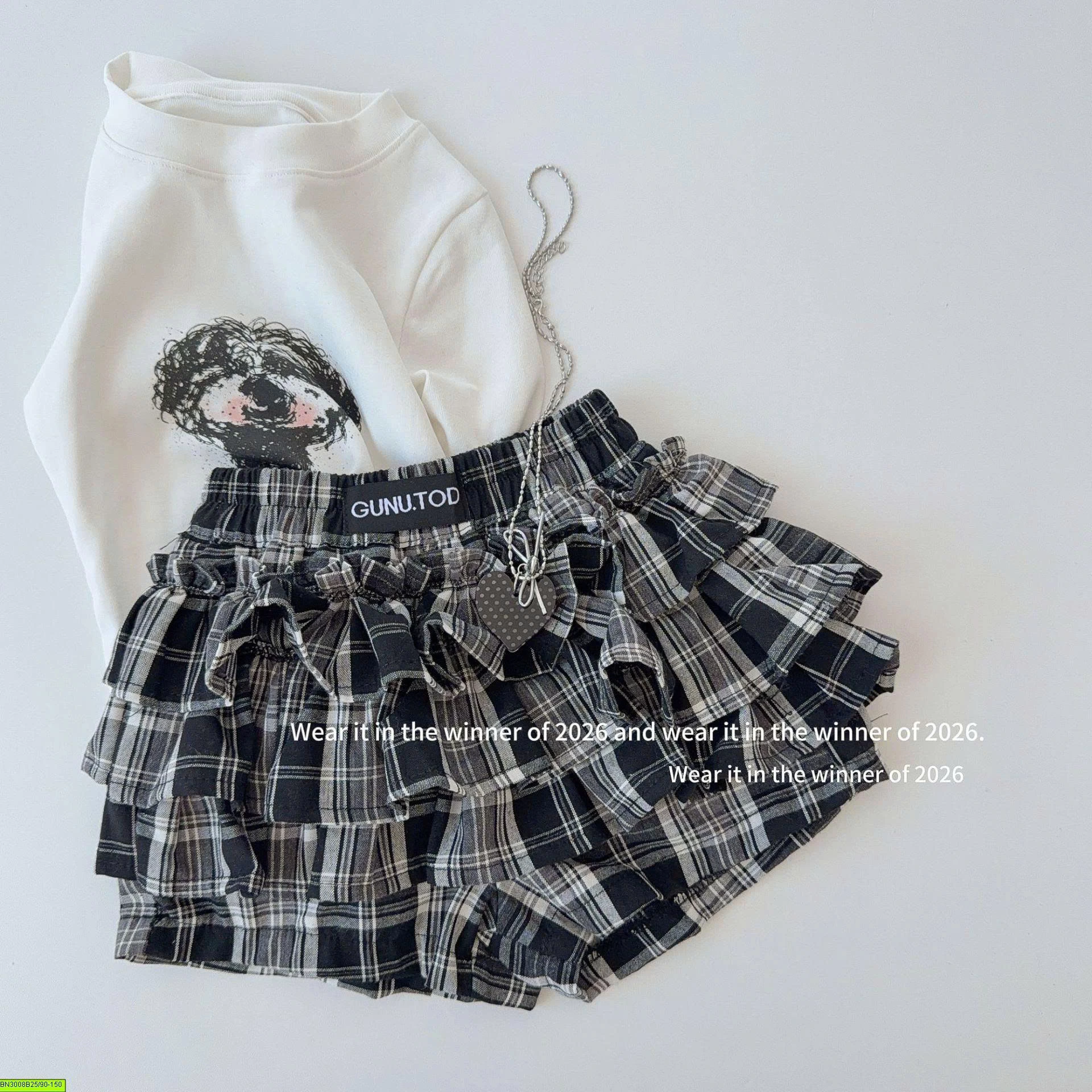 CHÂN VÁY CARO TẦNG BÈO