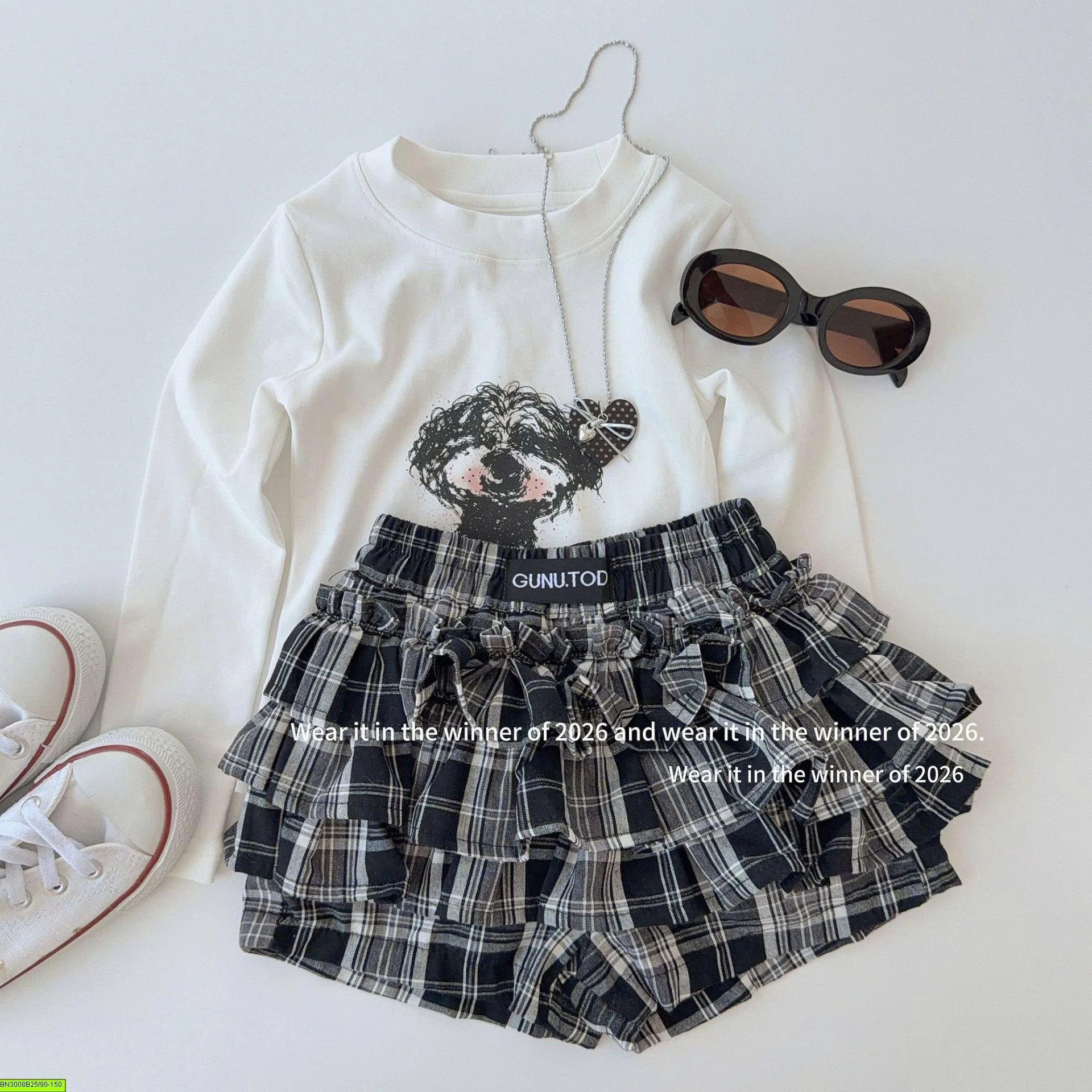 CHÂN VÁY CARO TẦNG BÈO