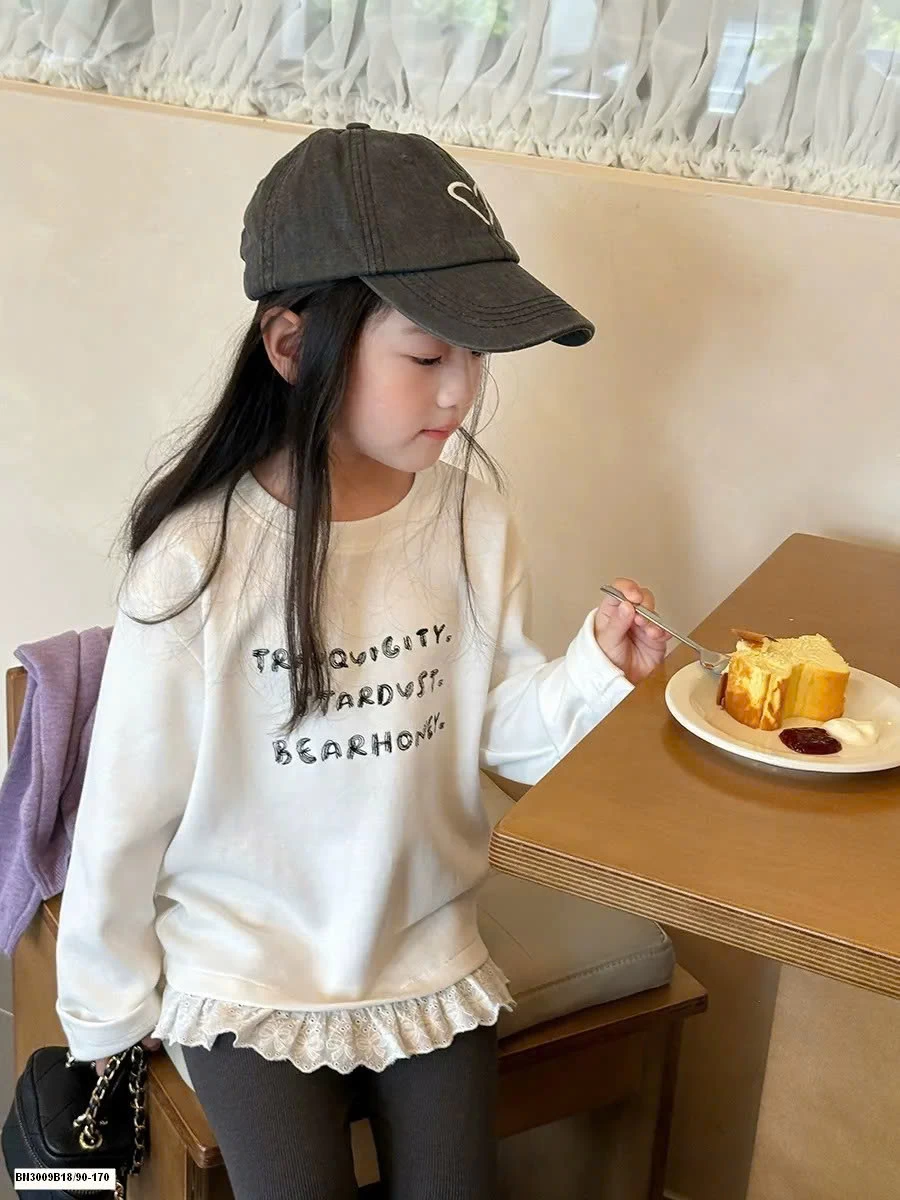 ÁO THUN DÀI TAY MIX REN AMBB  25F031