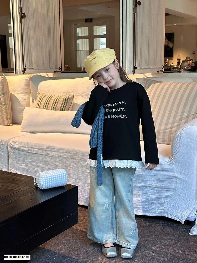 ÁO THUN DÀI TAY MIX REN AMBB  25F031