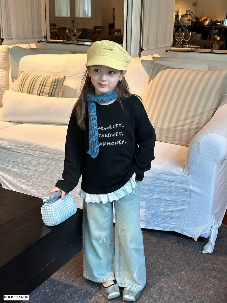 ÁO THUN DÀI TAY MIX REN AMBB  25F031