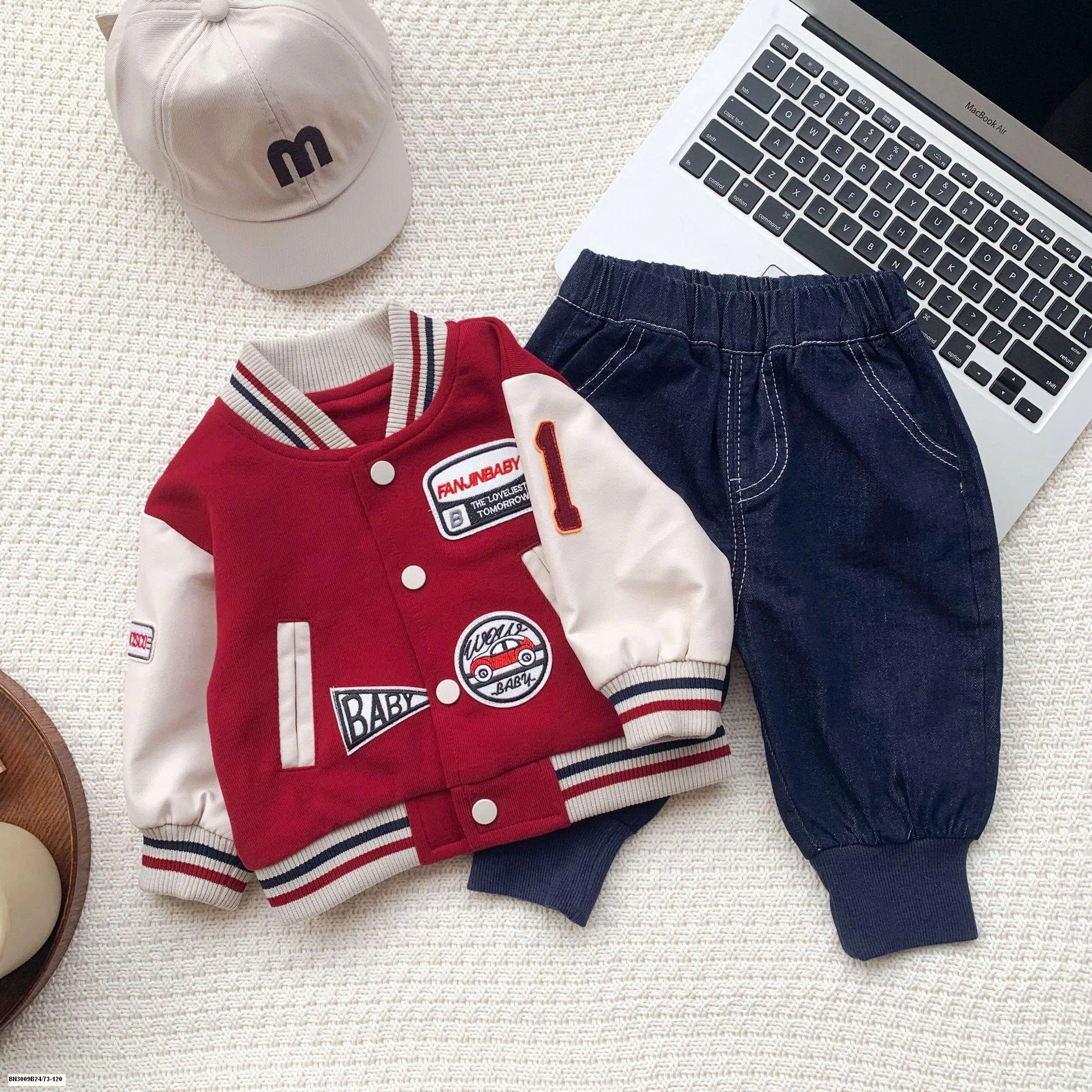 SÉT ÁO KHOÁC BÓNG CHÀY MIX QUẦN JEAN DENIM BO GẤU